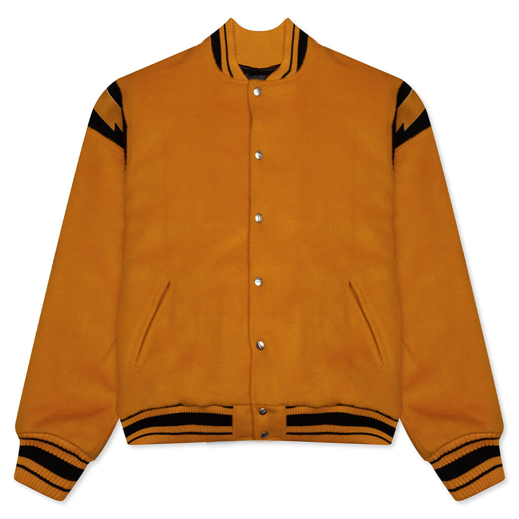 Wool Lightning Bomber - Mustard