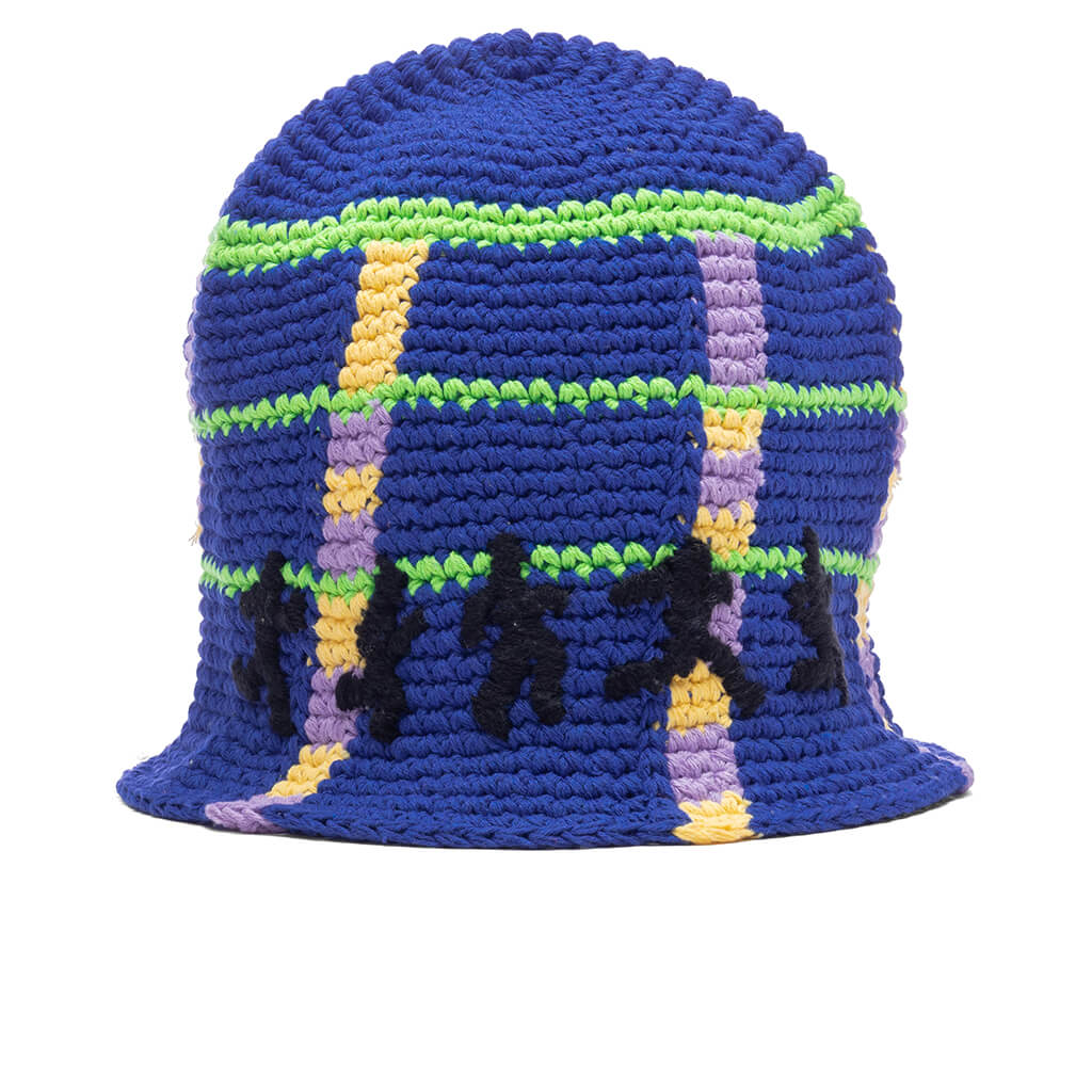 Running Man Crochet Hat - Blue