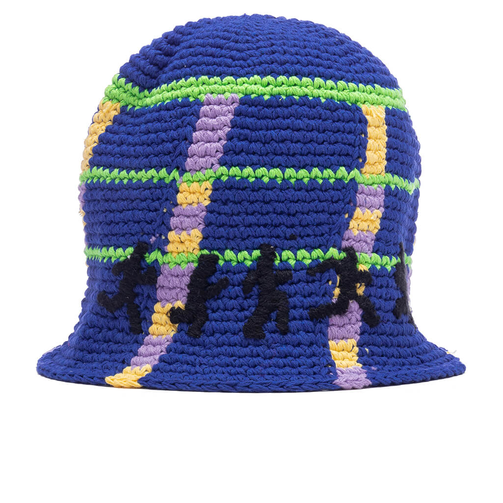 Running Man Crochet Hat - Blue, , large image number null