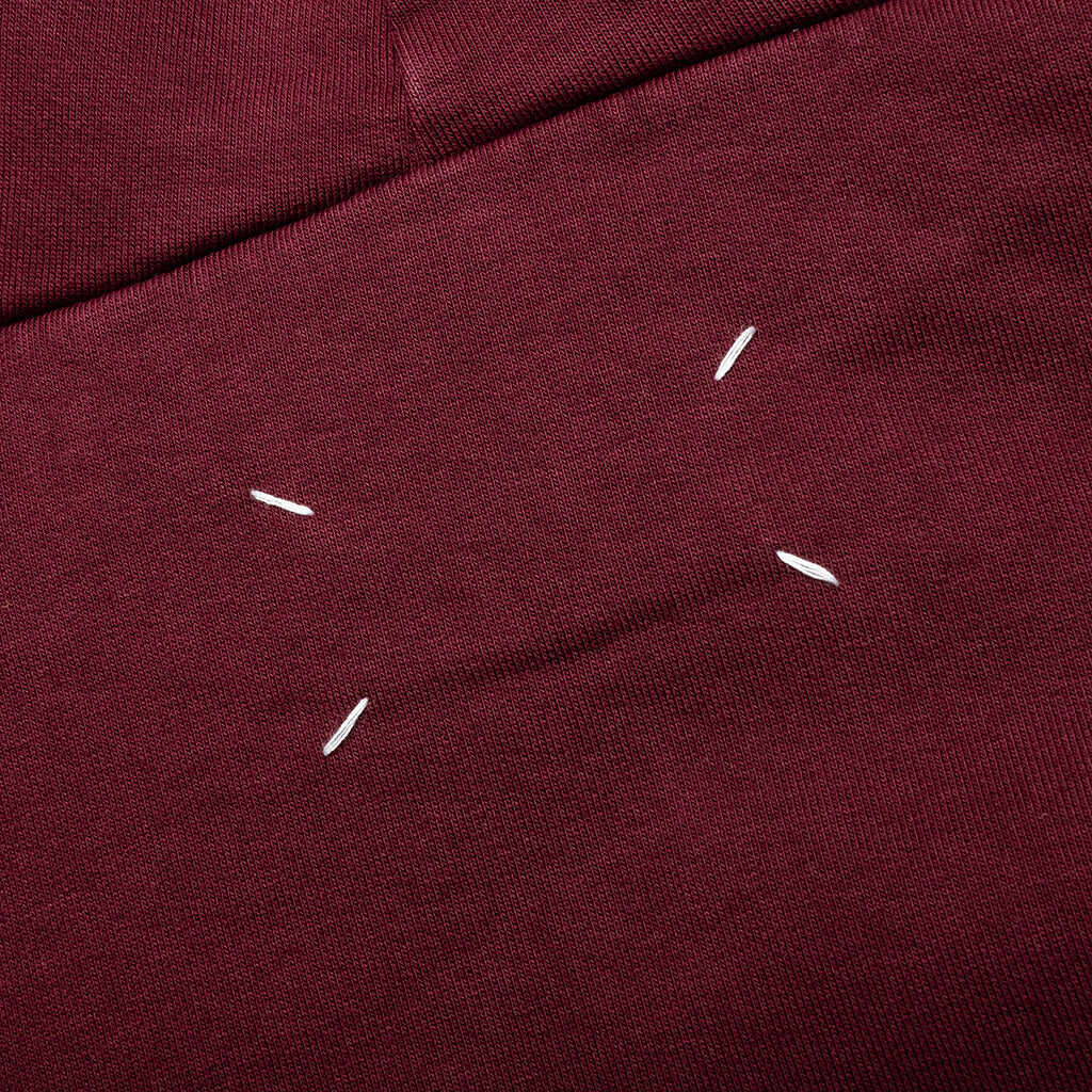 Logo-Embroidered Long-Sleeved Hoodie - Burgundy, , large image number null