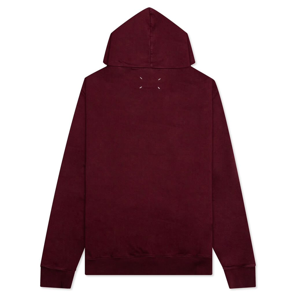 Logo-Embroidered Long-Sleeved Hoodie - Burgundy, , large image number null