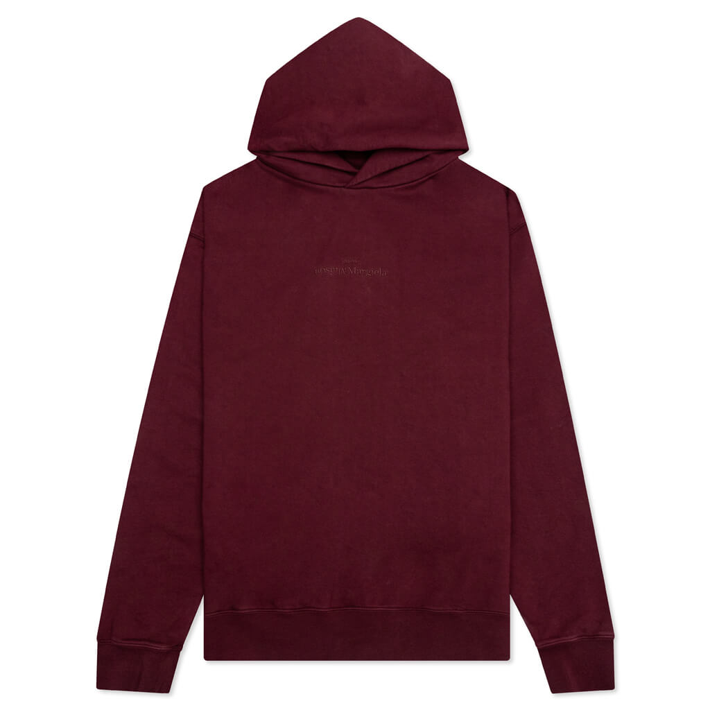 Logo-Embroidered Long-Sleeved Hoodie - Burgundy, , large image number null
