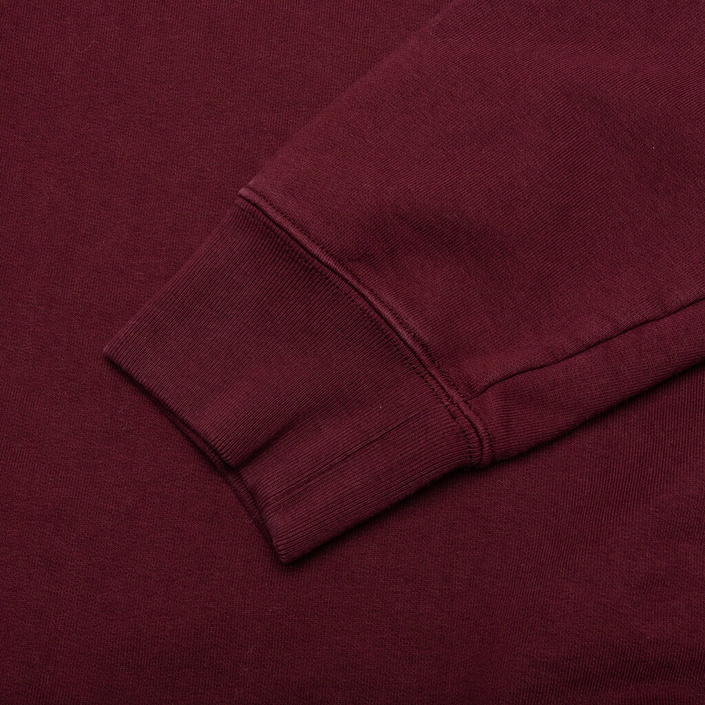 Logo-Embroidered Long-Sleeved Hoodie - Burgundy, , large image number null