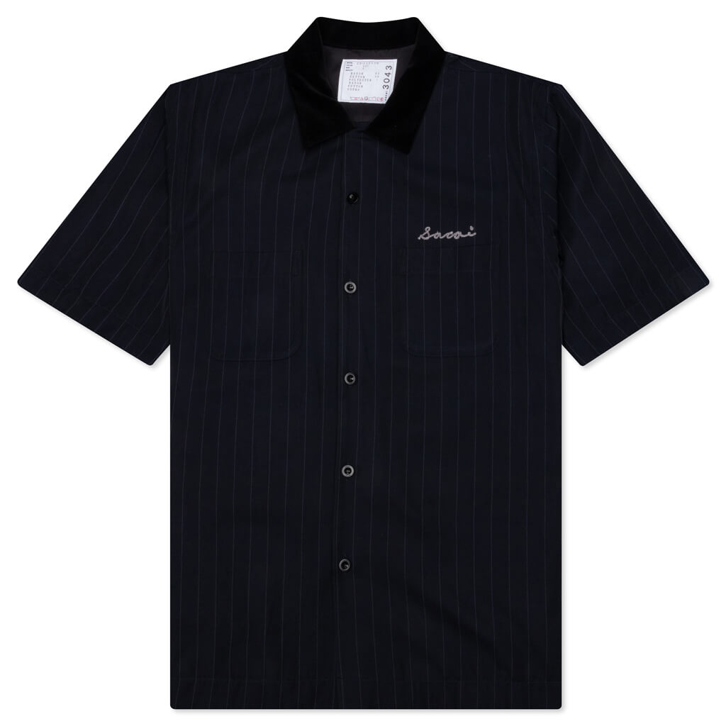 Chalk Stripe Shirt - Navy, , large image number null