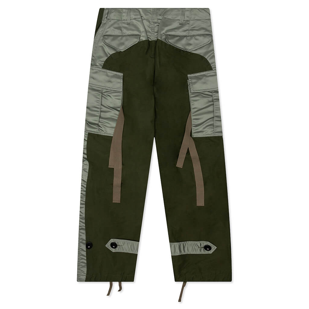 Nylon Twill Mix Pants - Khaki