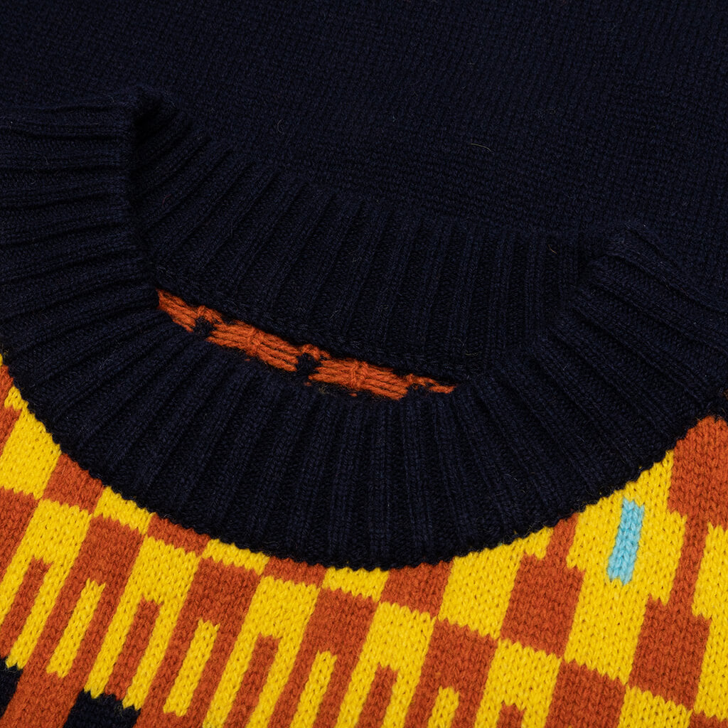 Wool Knit Pullover - Navy, , large image number null