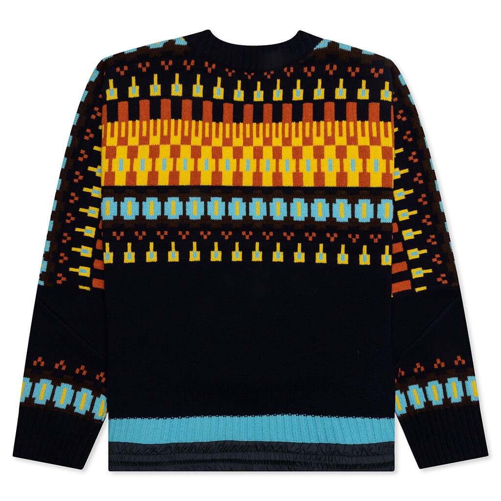 Wool Knit Pullover - Navy