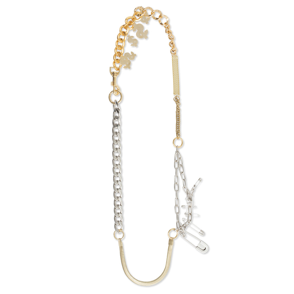 Mixed Long Chain Necklace - Gold/Silver