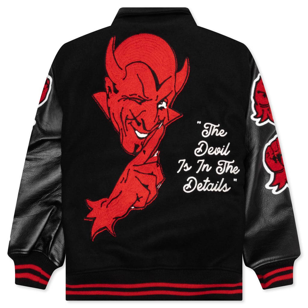 Saint Michael Devil Varsity Jacket - Black