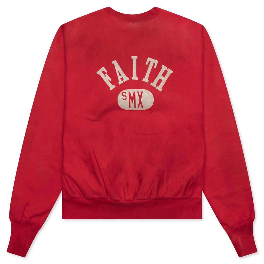 Faith Crew Sweater - Red