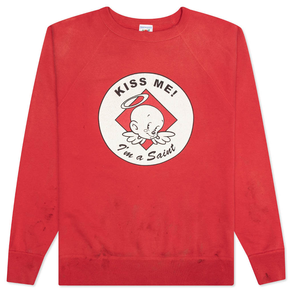 Kiss Me Crew Sweater - Red