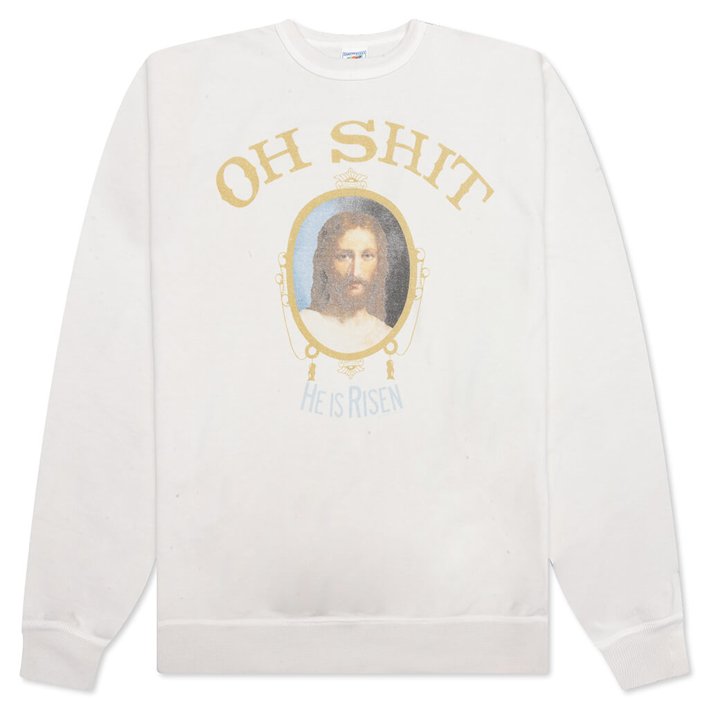 Oh Shit Crew Sweater - White