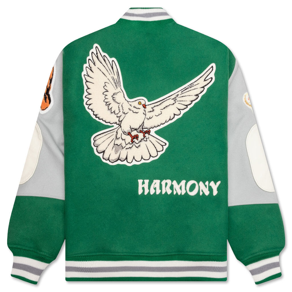 Saint Michael x Shermer Academy Pigeon Varsity Jacket - Green