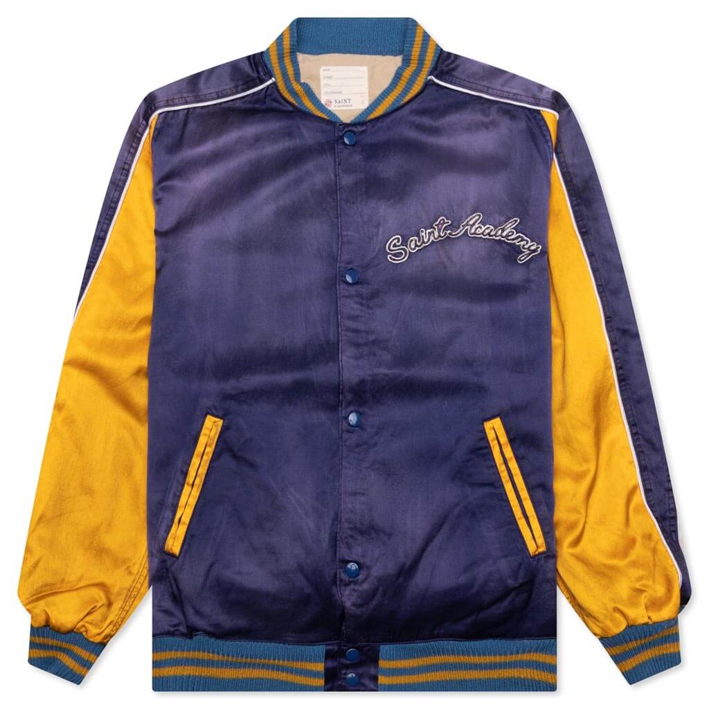 Saint Michael Stadium Jacket - Navy/Yellow, , large image number null