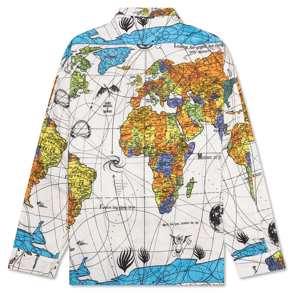 Saint Michael x Dr. Woo World Map Pajama Shirt Map - White