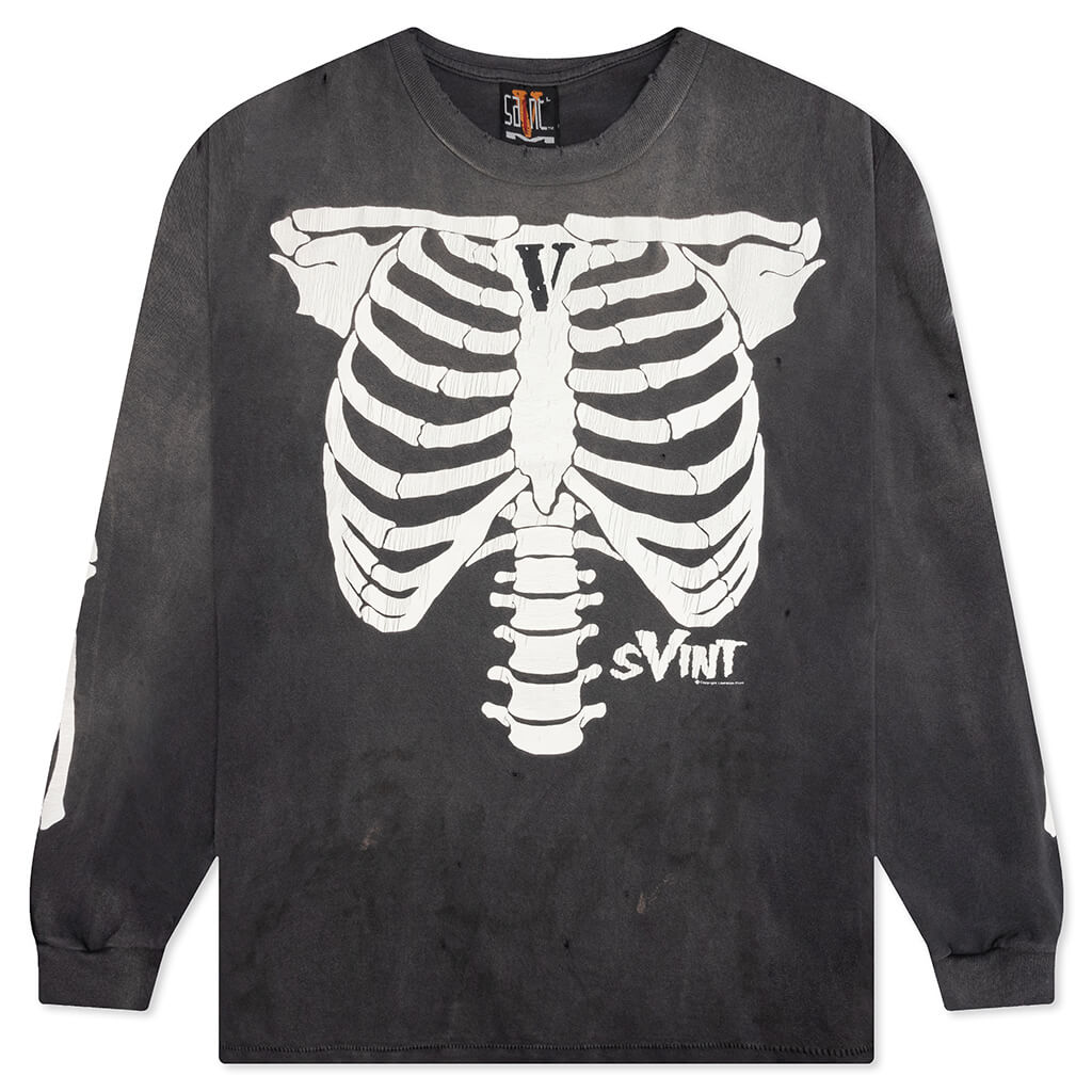 Saint Michael x Vlone Bone L/S Tee - Black, , large image number null