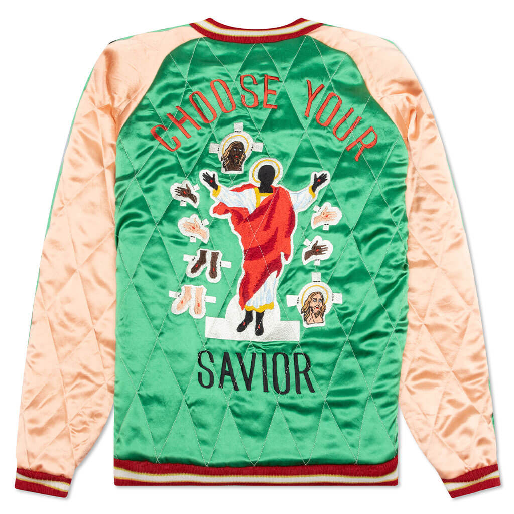 Saint Michael x Sukajyan Reversible Jacket - Green/Pink, , large image number null