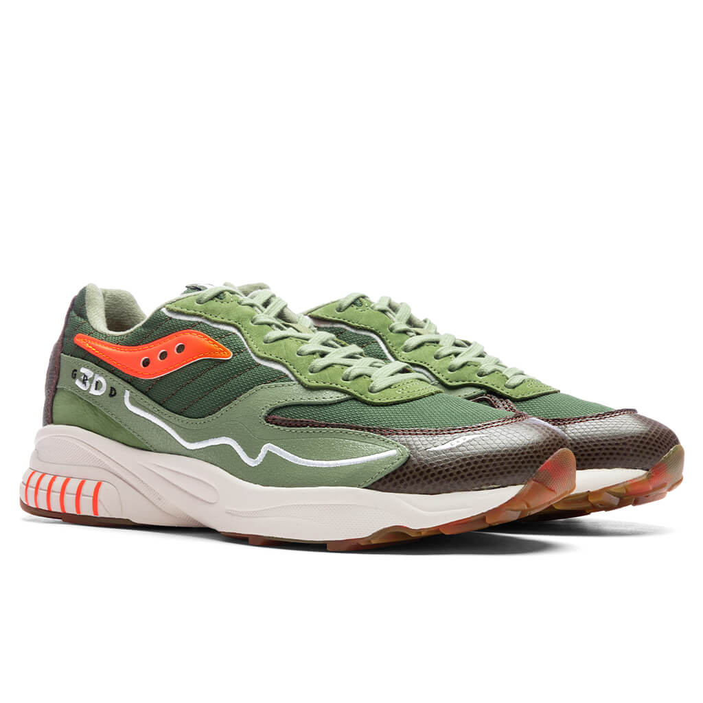 Saucony x Maybe Tomorrow 3D Grid Hurricane Tortoise - Green/Orange