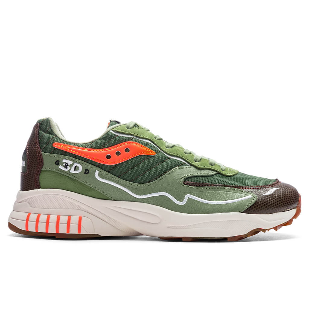 Saucony x Maybe Tomorrow 3D Grid Hurricane Tortoise - Green/Orange