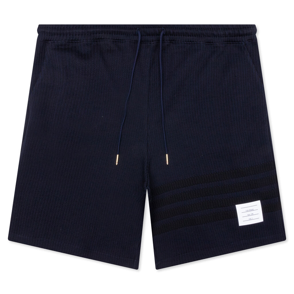 Seersucker Loopback Sweatshorts - Navy