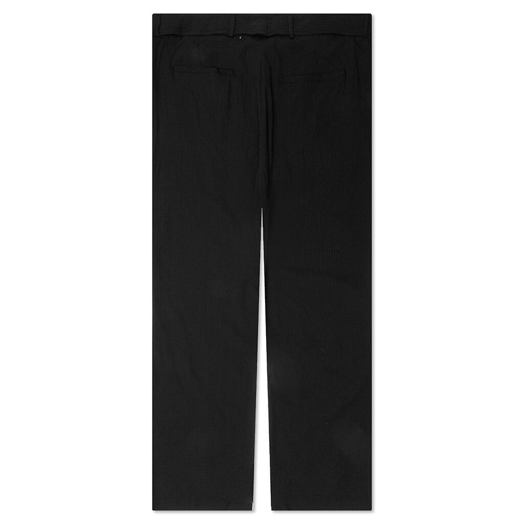 Seersucker Pleated Pant - Black