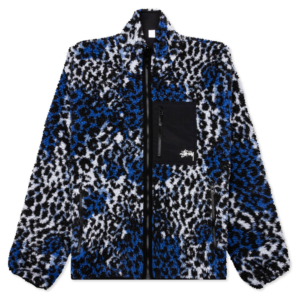 Sherpa Reversible Jacket - Blue Leopard, , large image number null