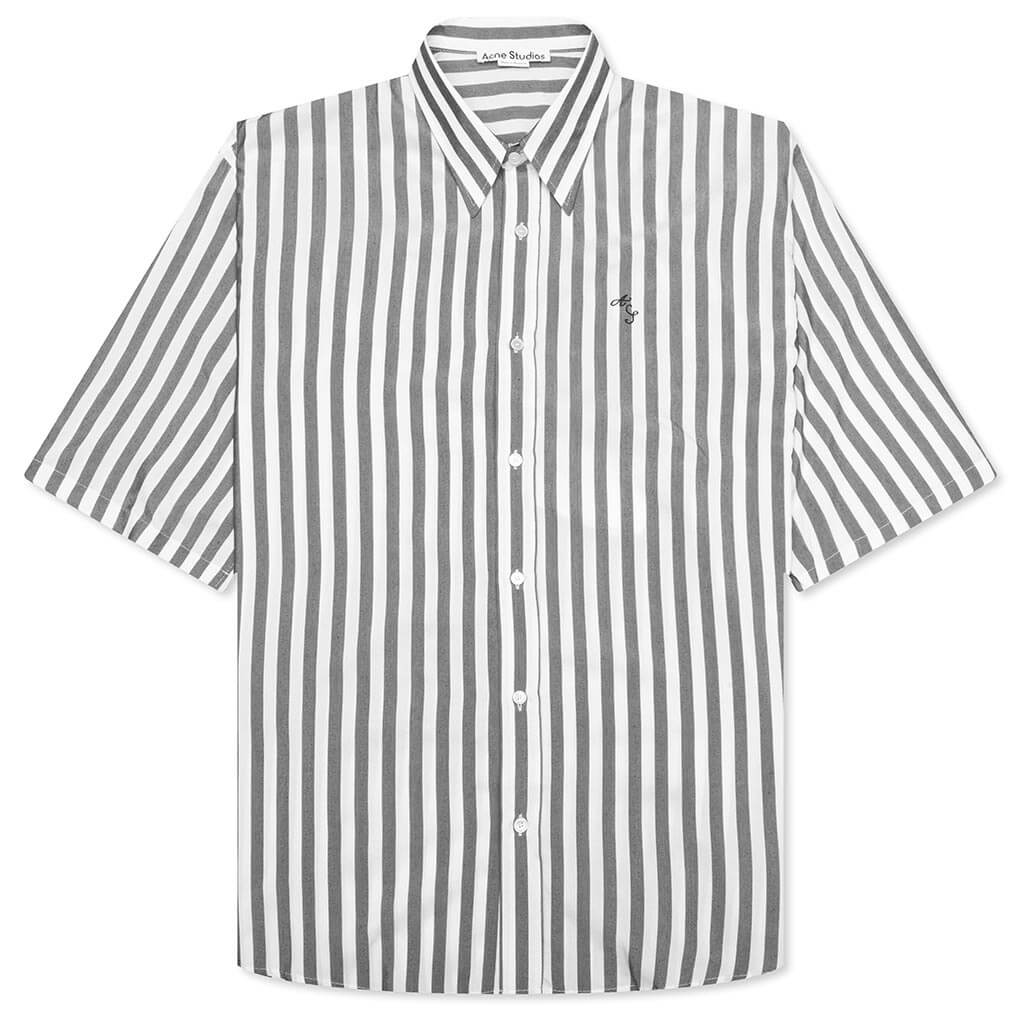 Stripe Button Up Shirt - Black/White