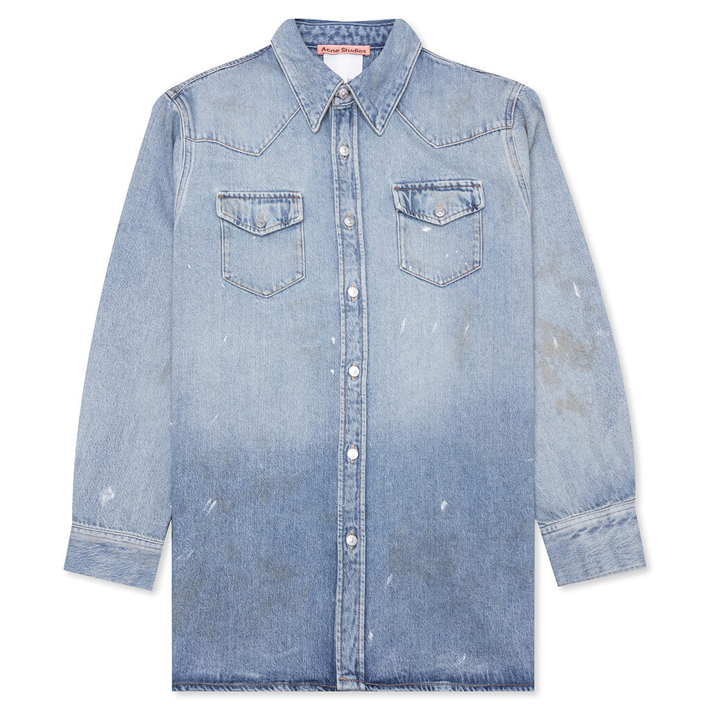 Denim Relaxed Fit Shirt - Light Blue, , large image number null