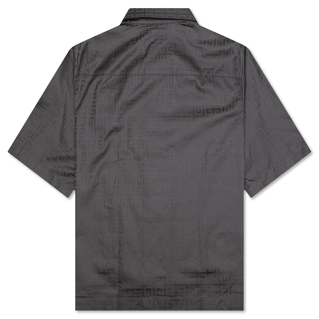 Short Sleeves Boxy Fit Zipped Shirt - Titanium