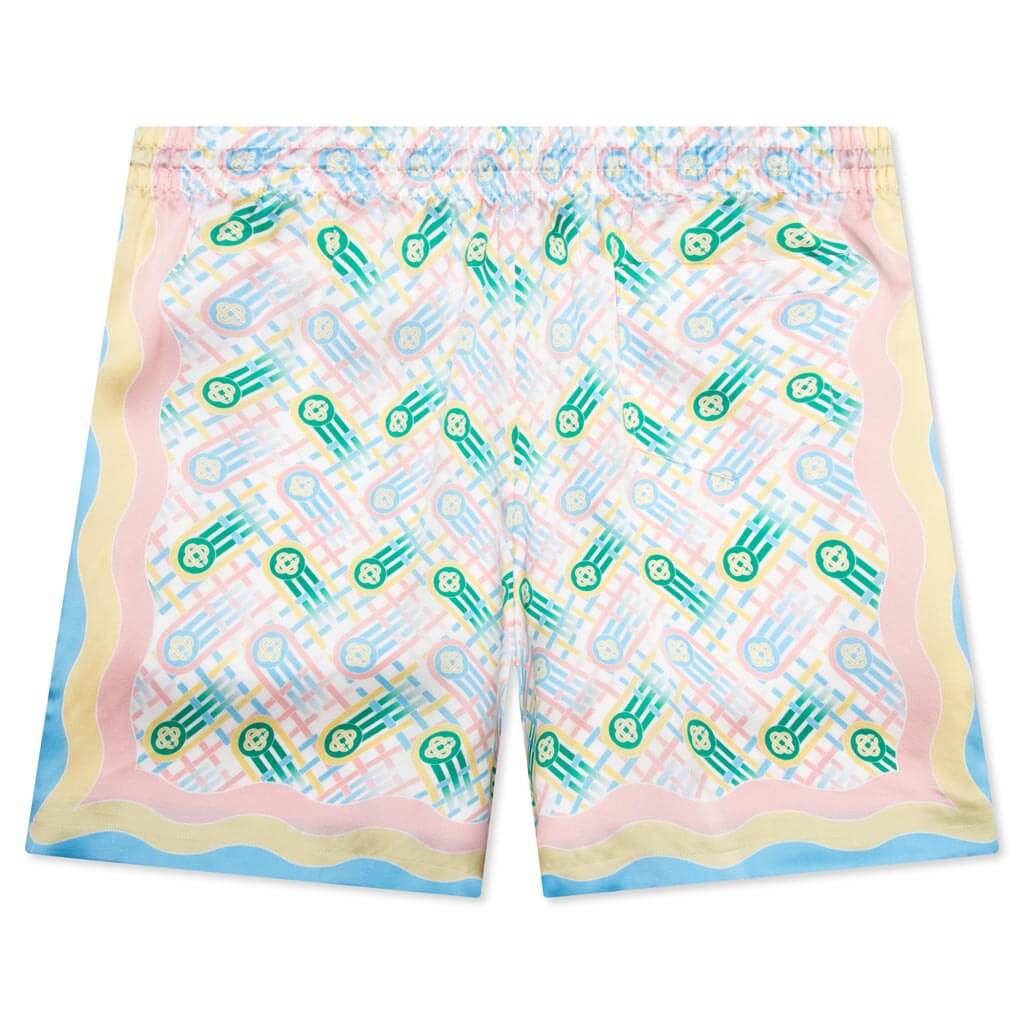 Silk Shorts With Drawstrings - Ping Pong Print