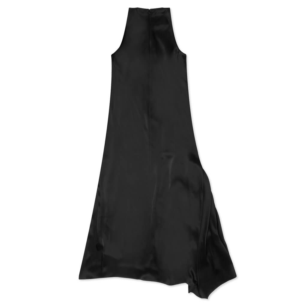 Sleeveless Draped Dress - Black