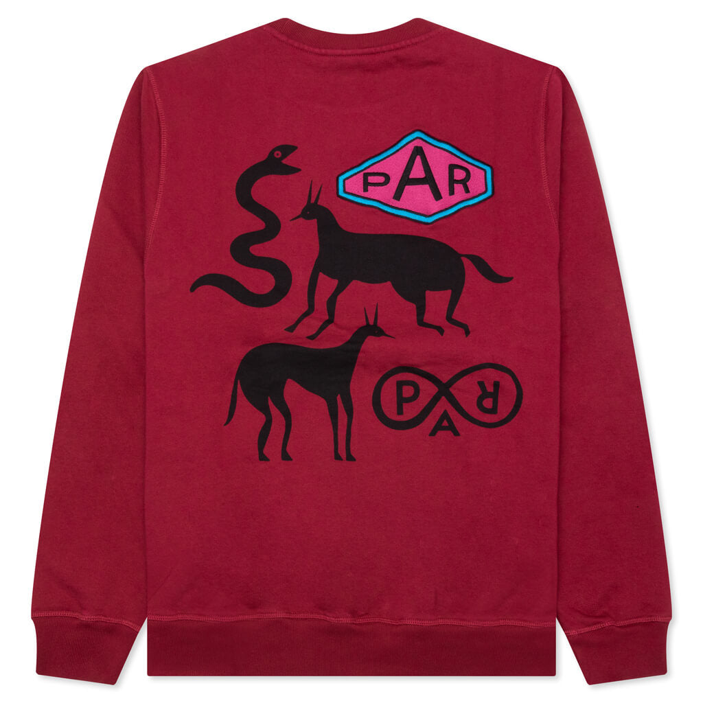 Snaked by a Horse Crewneck Sweatshirt - Beet Red