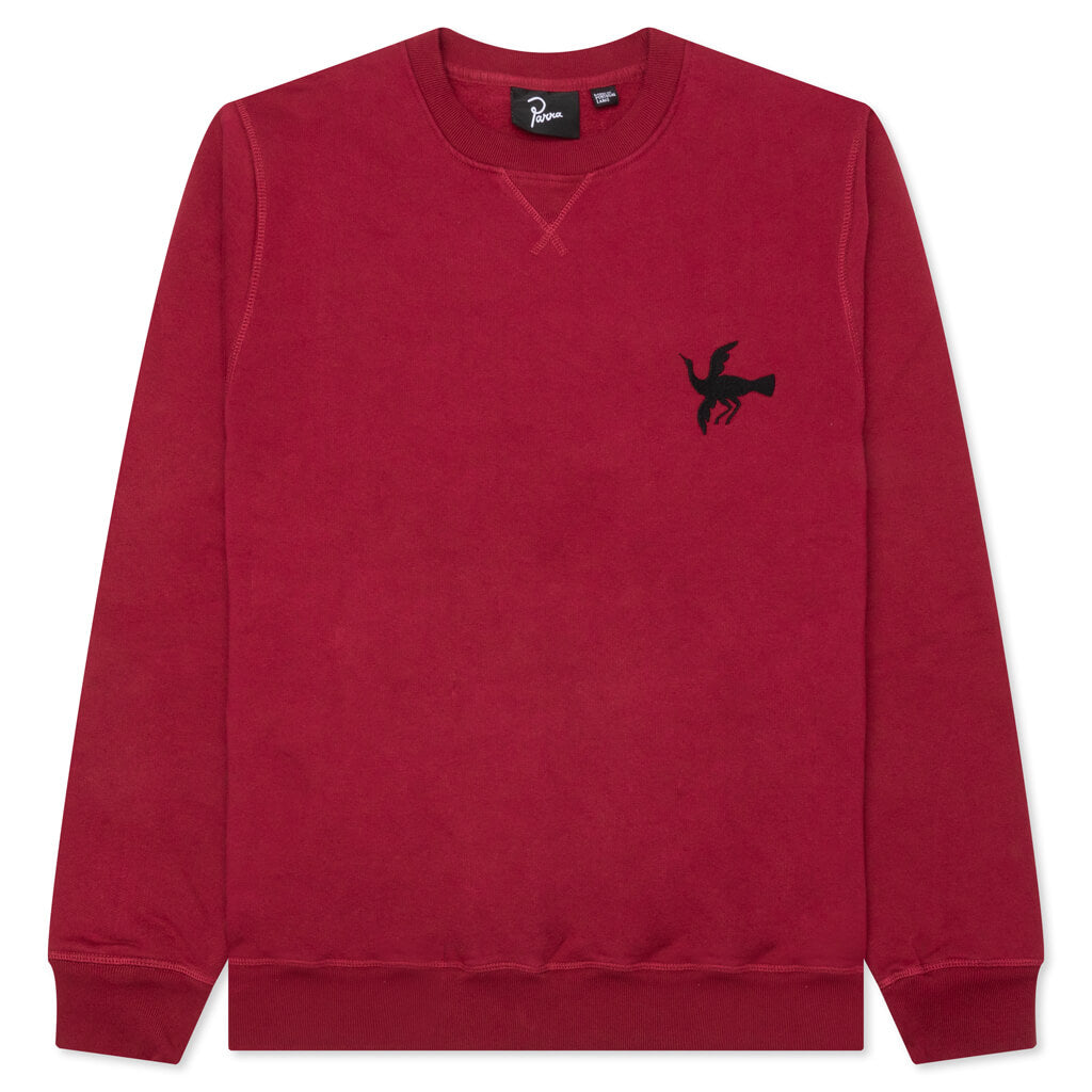Snaked by a Horse Crewneck Sweatshirt - Beet Red