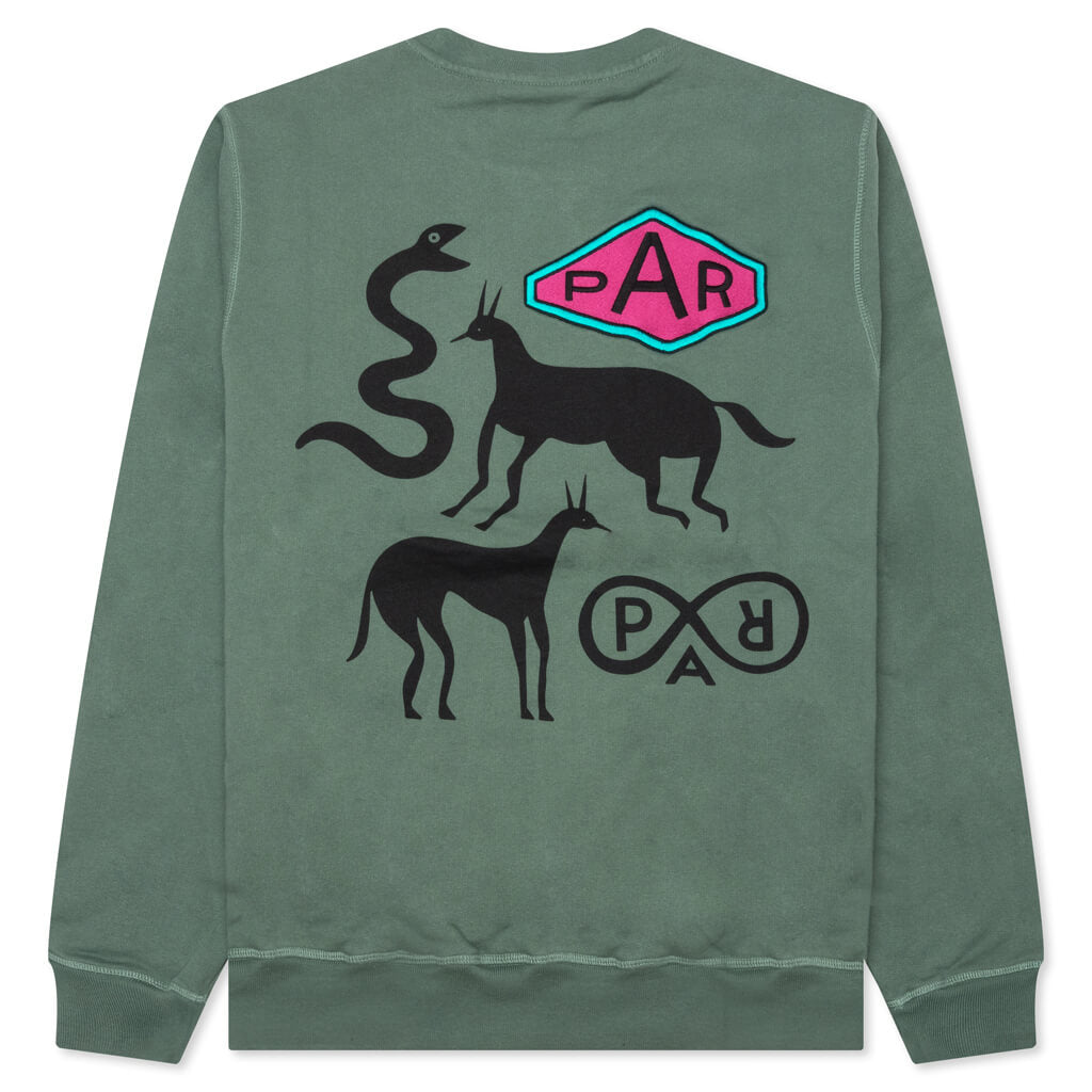 Snaked by a Horse Crewneck Sweatshirt - Pine Green