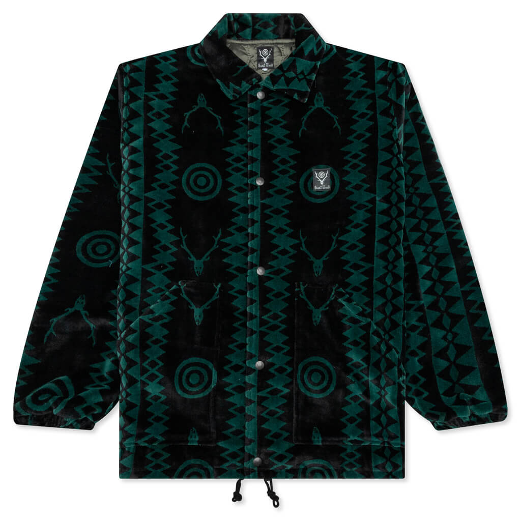 Coach Jacket Velvet - Black/Green, , large image number null