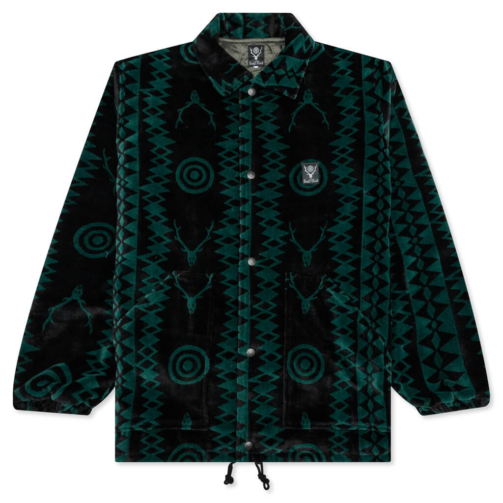 Coach Jacket Velvet - Black/Green