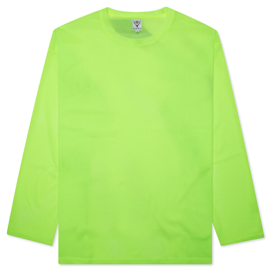 Crew Neck S/S Shirt Knit Mesh - Neon Green
