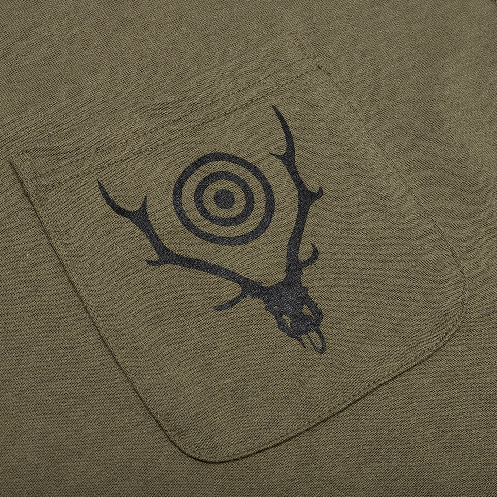 L/S Round Pocket Tee - Olive, , large image number null