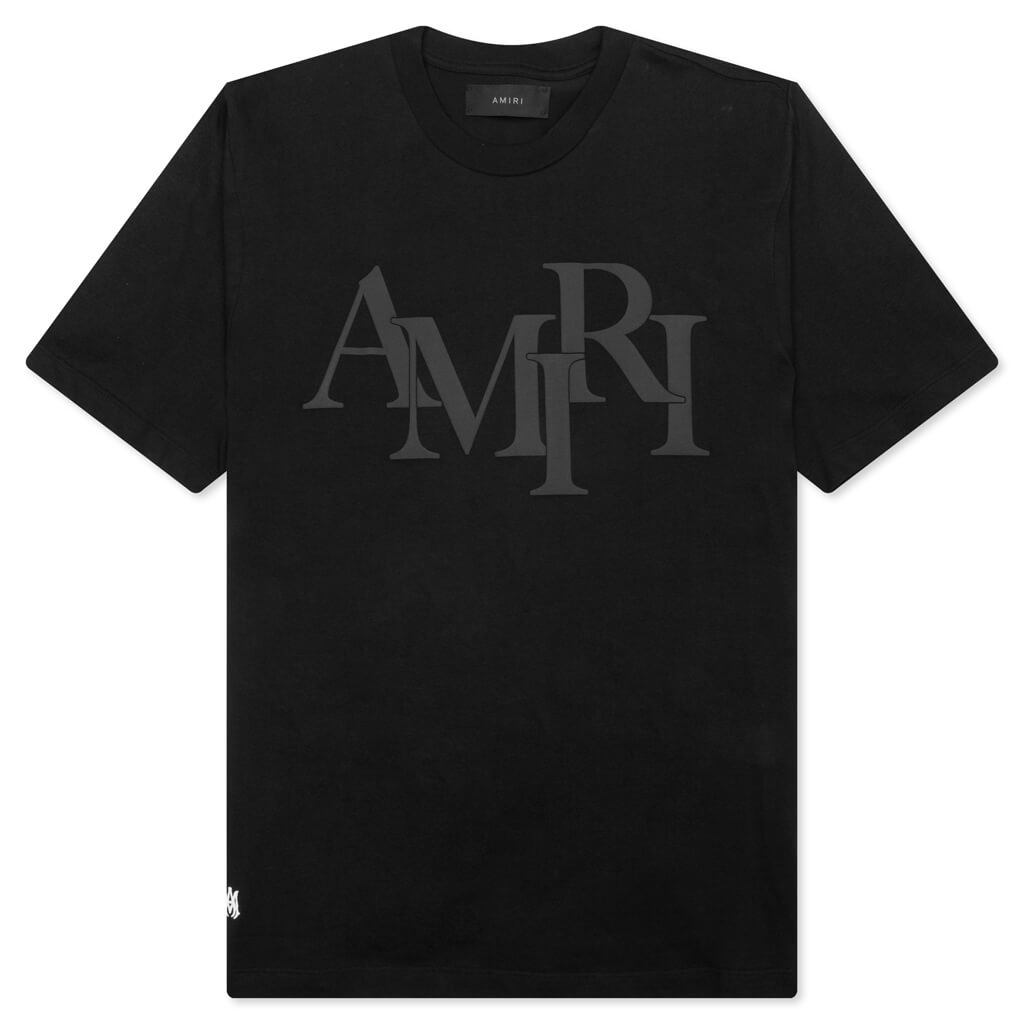 Staggered Logo Tee - Black