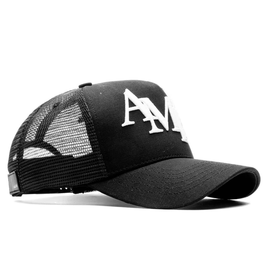 Staggered Logo Trucker - Black, , large image number null