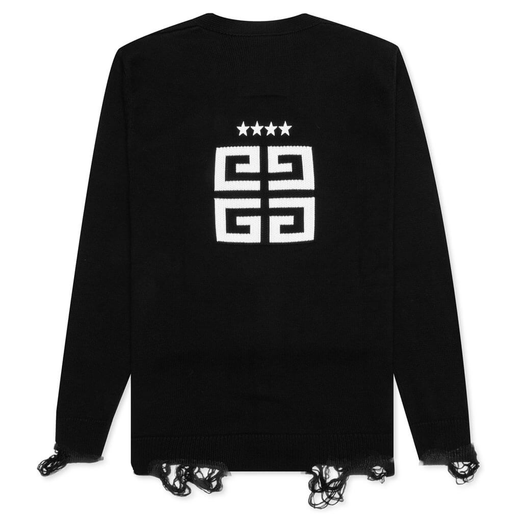 Star Embroidered 4G Logo Cardigan - Black/White