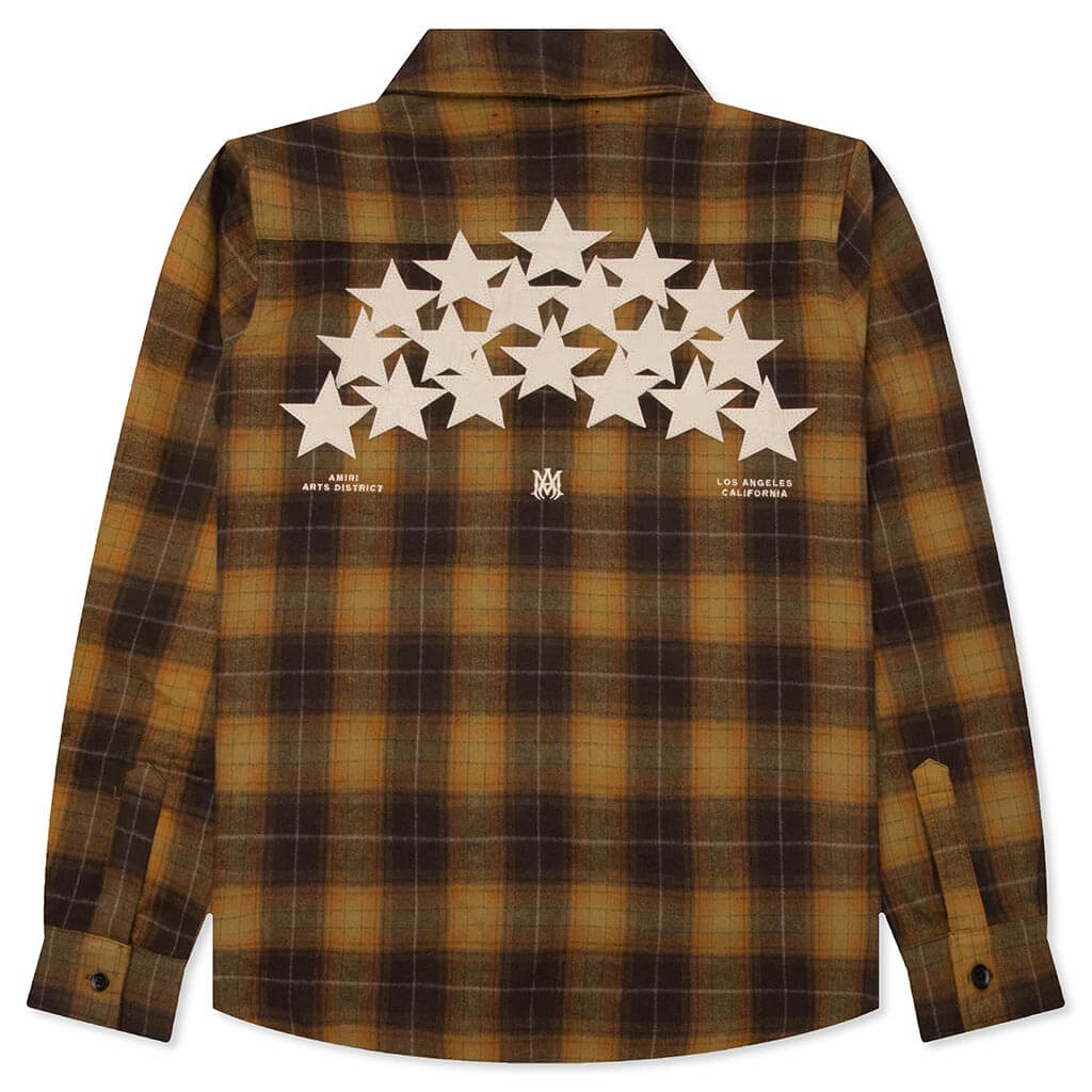 Stars Plaid Flannel - Chai Tea