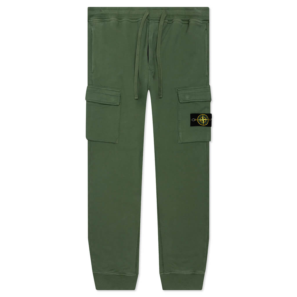 Brushed Cargo Fleece Pants - Olive Green