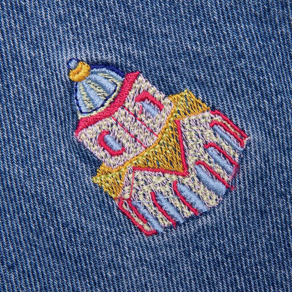 Stone Wash Denim Embroidered Motif Jean - Stone Wash, , large image number null