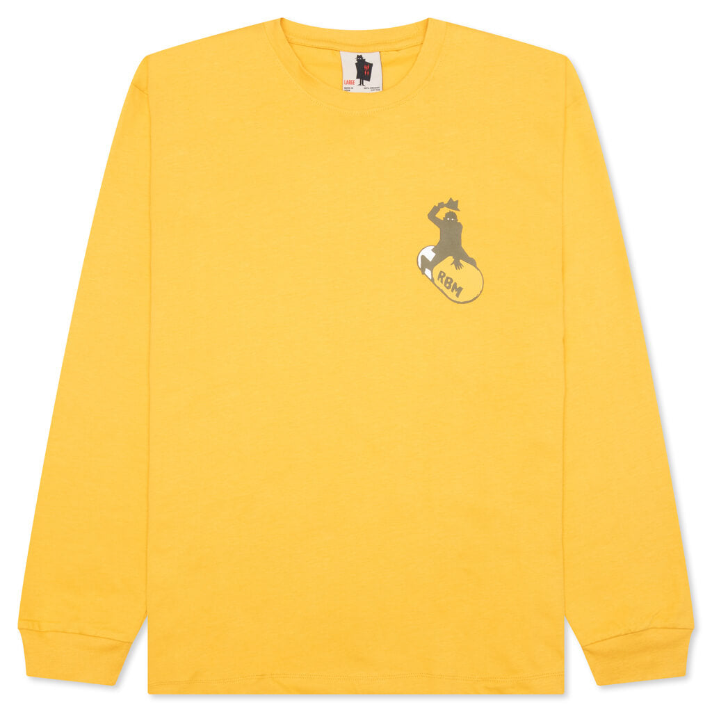 Stop Worrying L/S Tee - Mustard