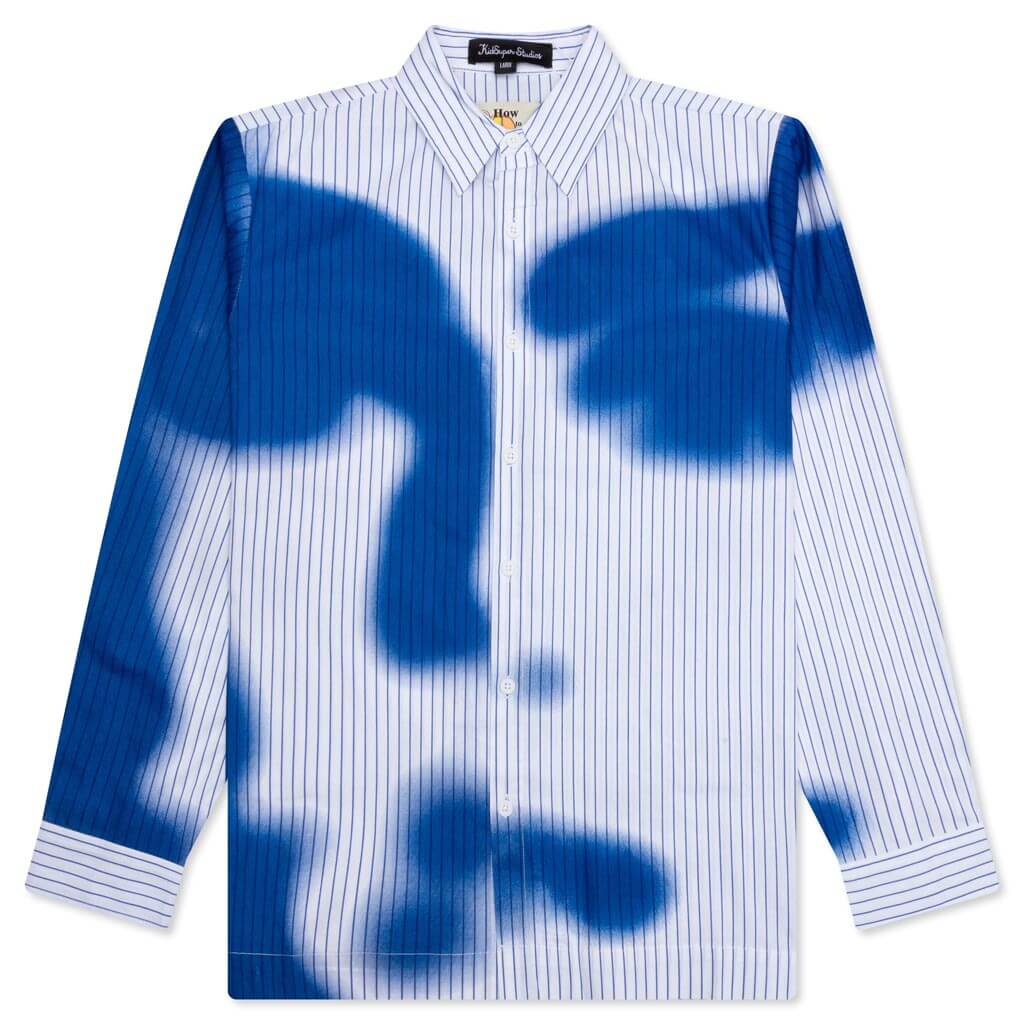Stripe Blurry Face Shirt - White, , large image number null
