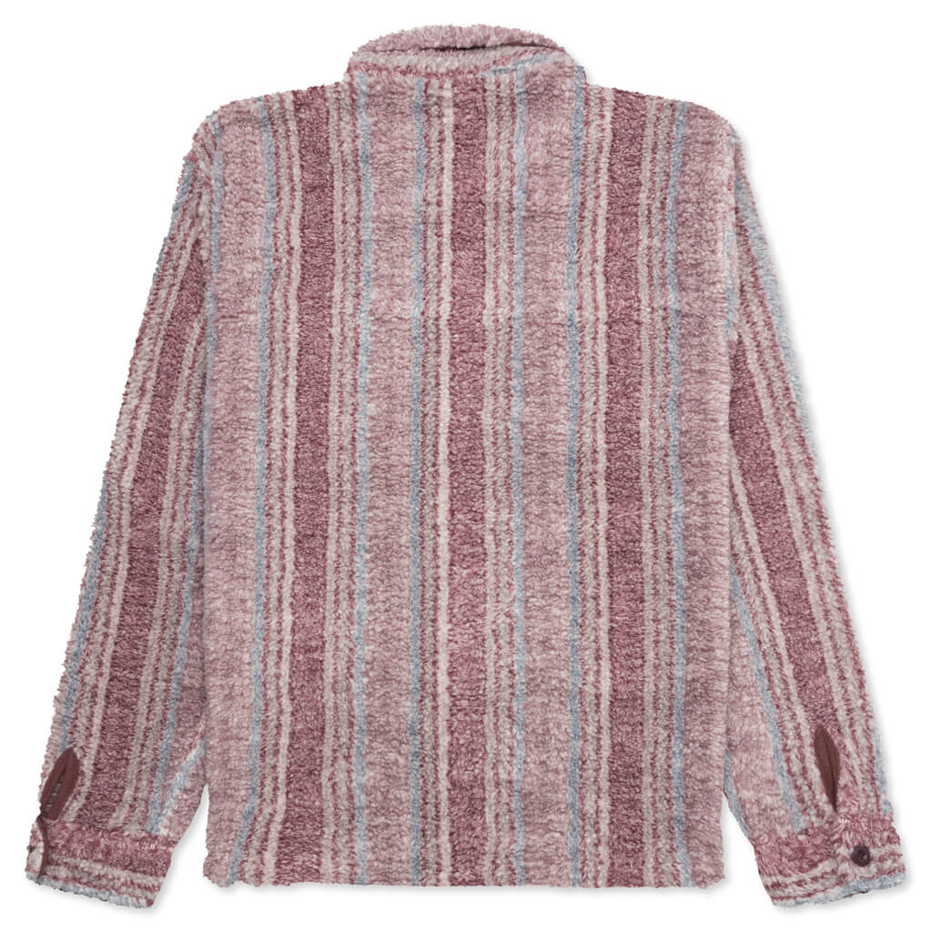 Stripe Sherpa Shirt - Berry