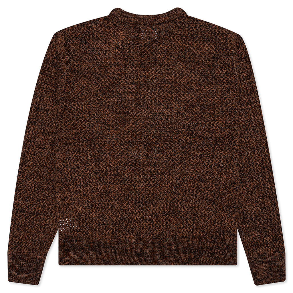 2 Tone Loose Gauge Sweater - Black, , large image number null