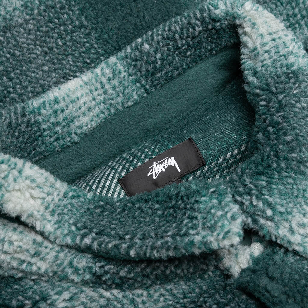 Plaid Sherpa Shirt - Green, , large image number null
