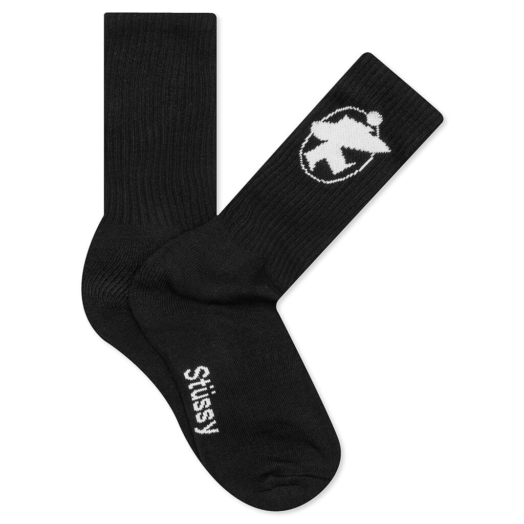 Surfman Crew Socks - Black/White